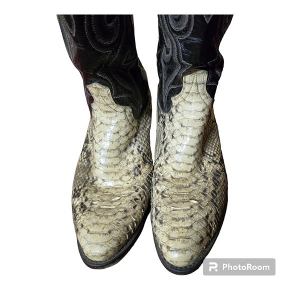 Men's Vintage Dan Post Python Cowboy Boots - Picture 3 of 6